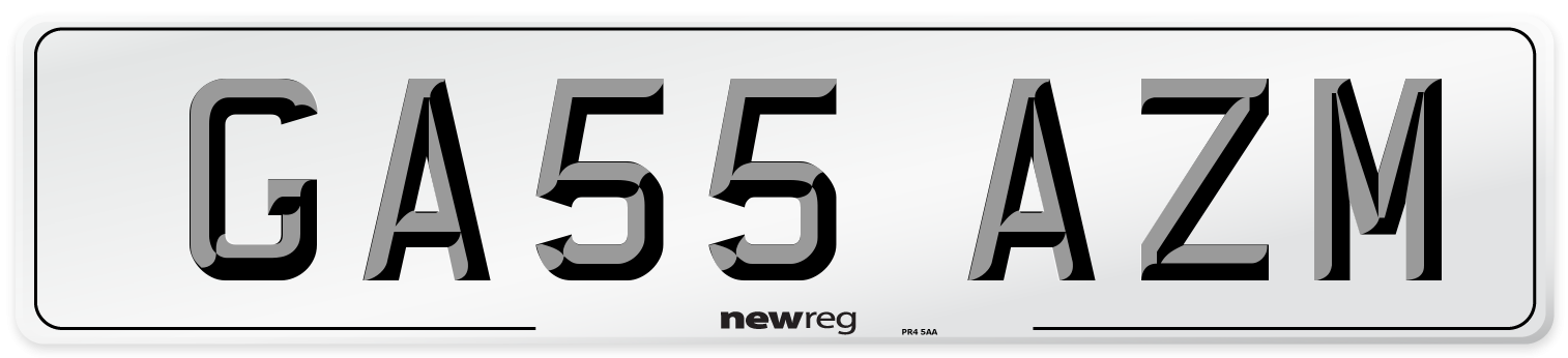 GA55 AZM Number Plate from New Reg